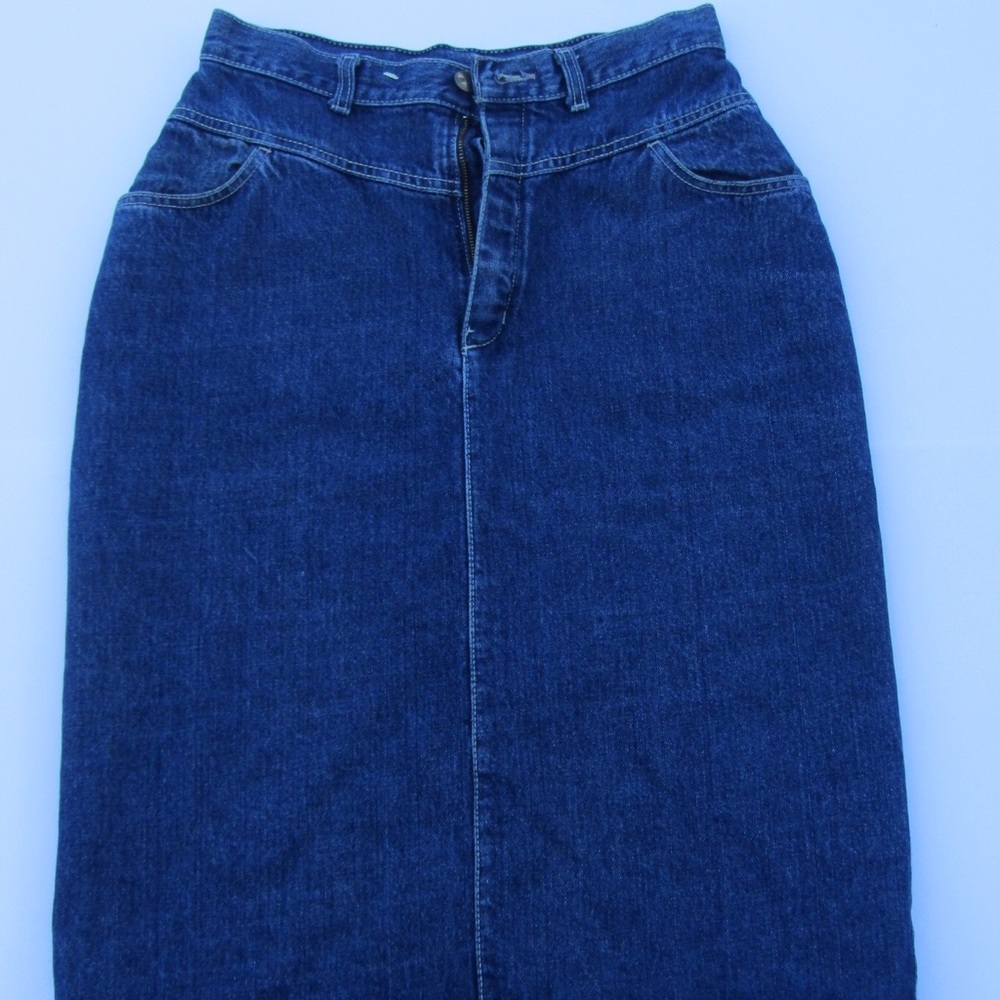 Long denim skirt